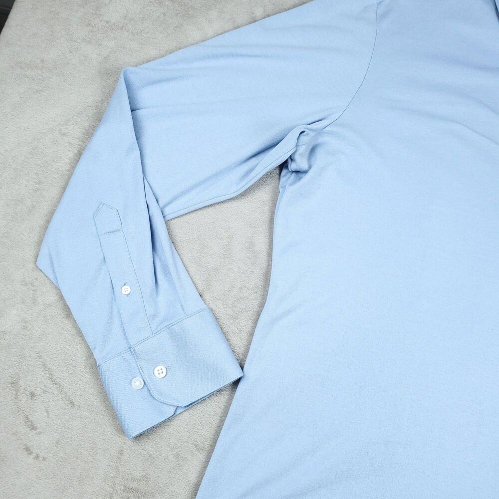 Mizzen+Main Rockefeller Shirt Mens 2XL Blue Knit Button Down Dress Trim Fit - Picture 5 of 13